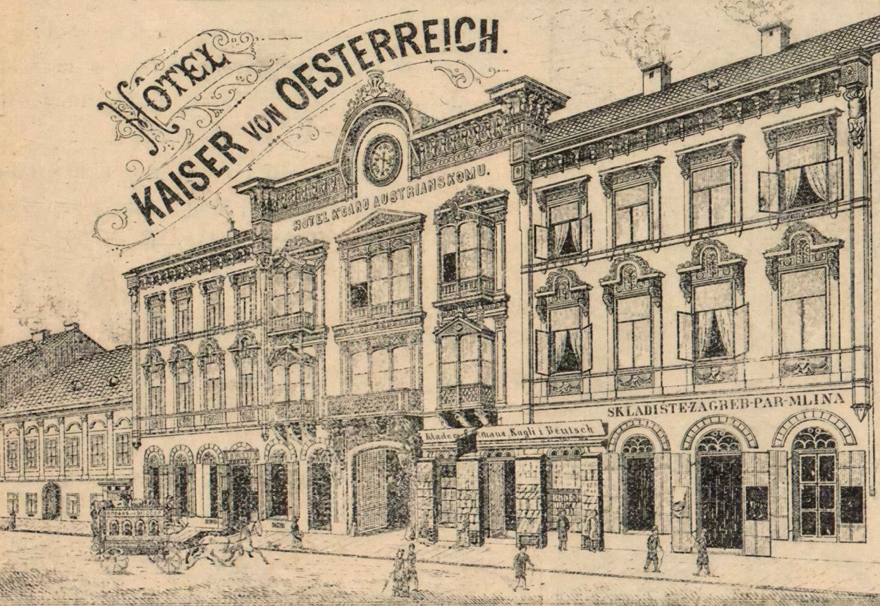 Hotel 'K caru austrijanskom' oko 1886. godine